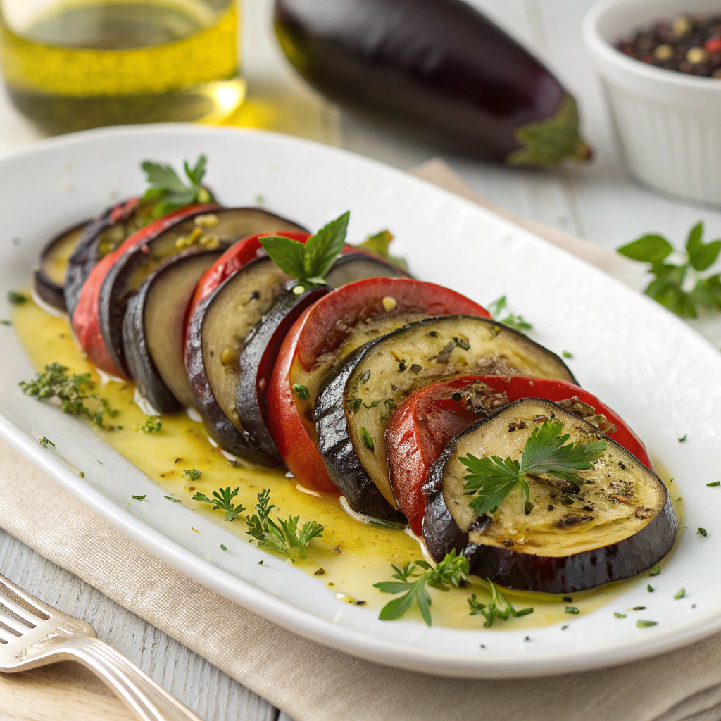 aubergines d'almagro marinées Serving