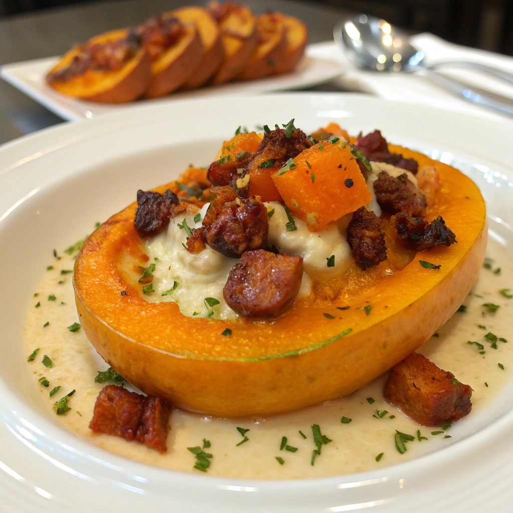 crème butternut chorizo Serving