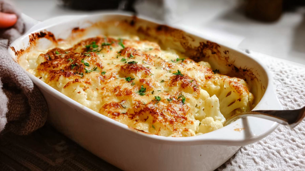 gratin chou fleur curry lait