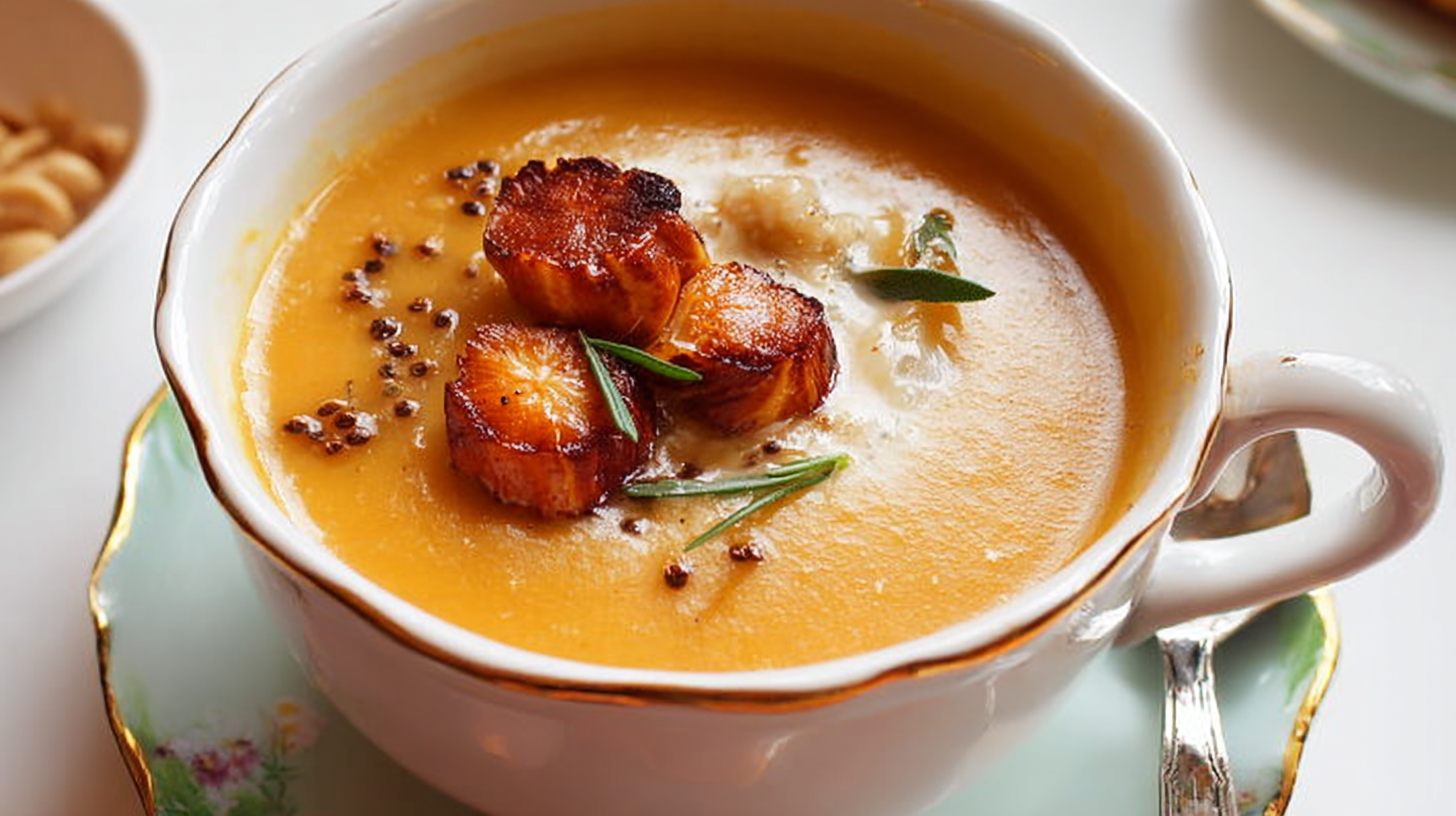 velouté potimarron lard châtaignes