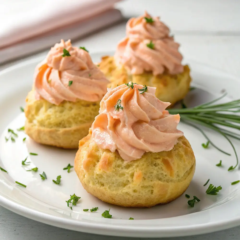 Gougères à la mousse de saumon