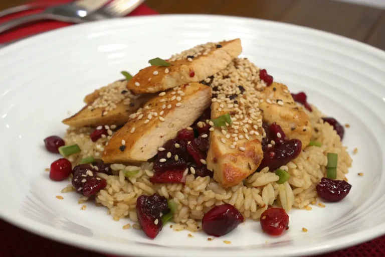 Aiguillettes de poulet au sésame riz aux cranberries : prêt en 90 minutes