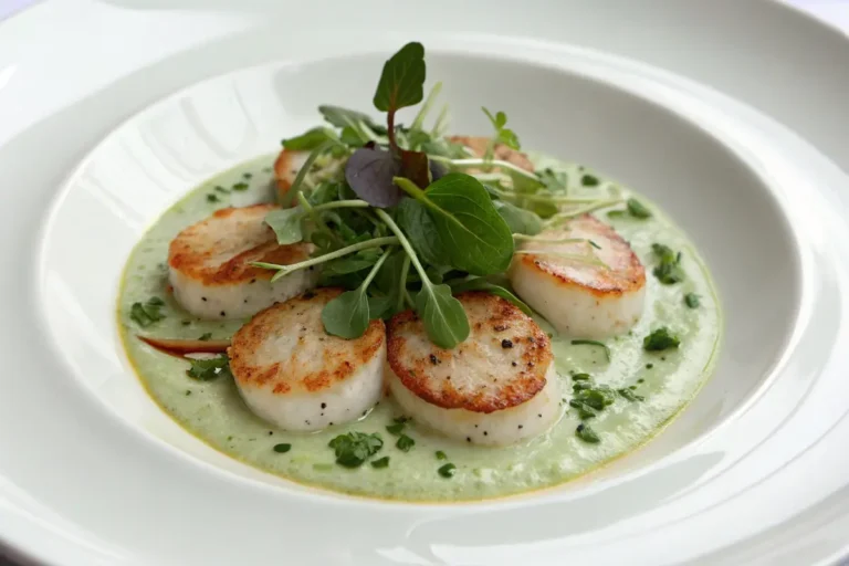 Carpaccio de saint-jacques et crème au cresson en 155 minutes