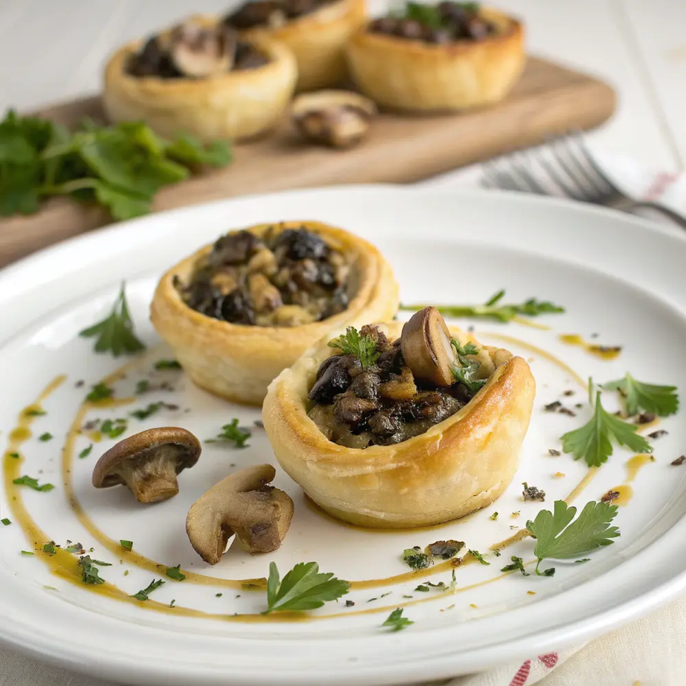Feuilletés d'escargots aux pleurotes