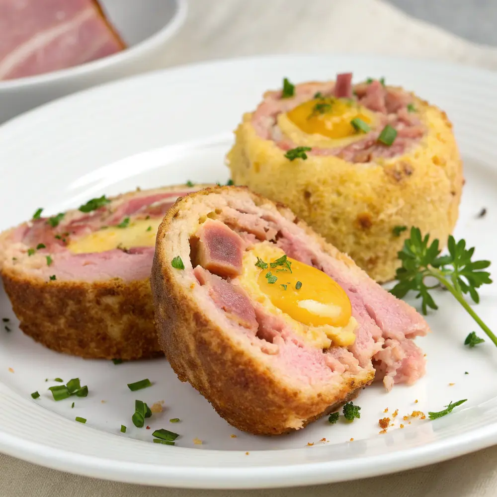 Moelleux au jambon cœur à la moutarde à l'ancienne