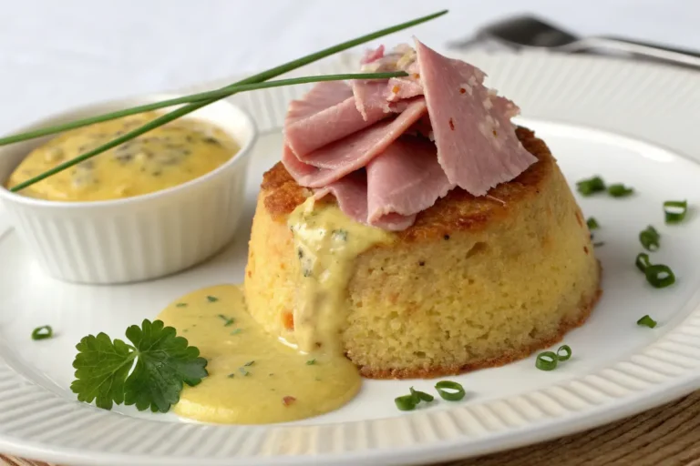 Moelleux au jambon cœur à la moutarde à l'ancienne