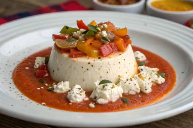 Pannacotta feta et coulis de poivron : une entrée élégante prête en 160 minutes