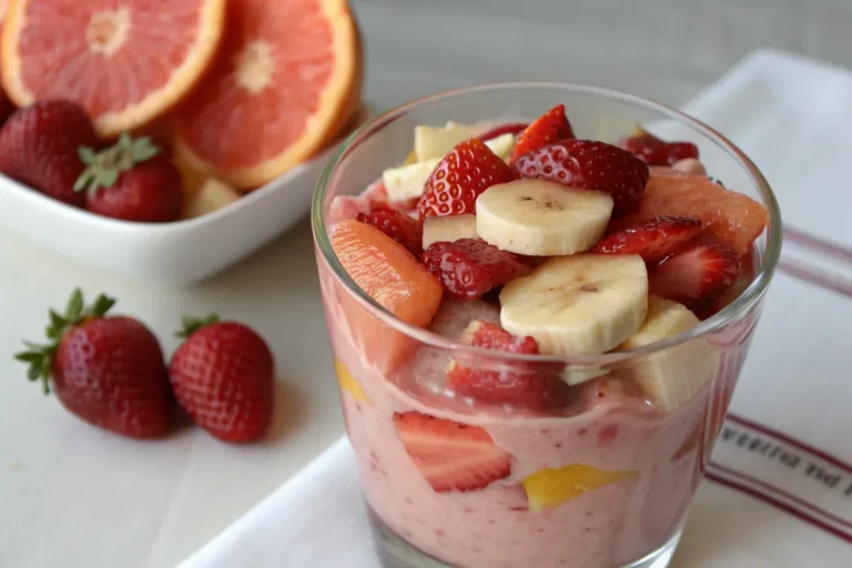 Smoothie fraise-banane-pamplemousse