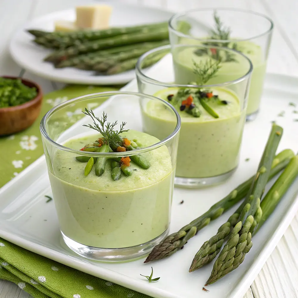 Verrines de crème d'asperges
