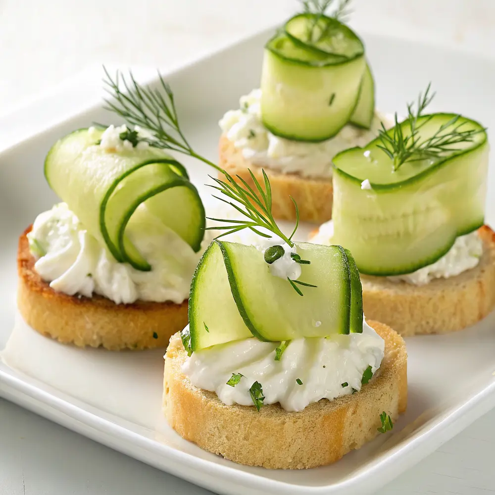 bouchées concombre fromage frais