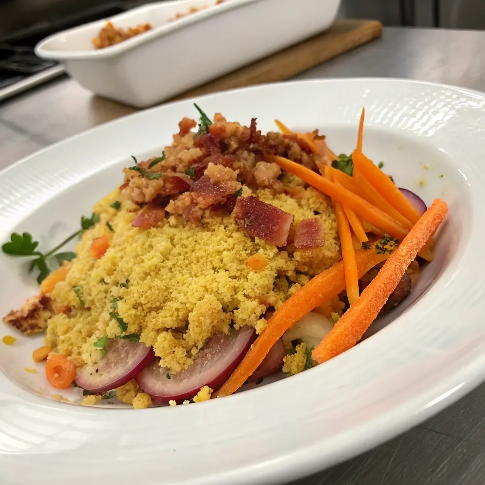 crumble salé carottes lardons