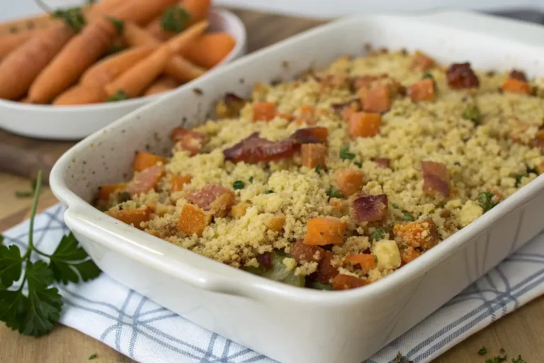 crumble salé carottes lardons