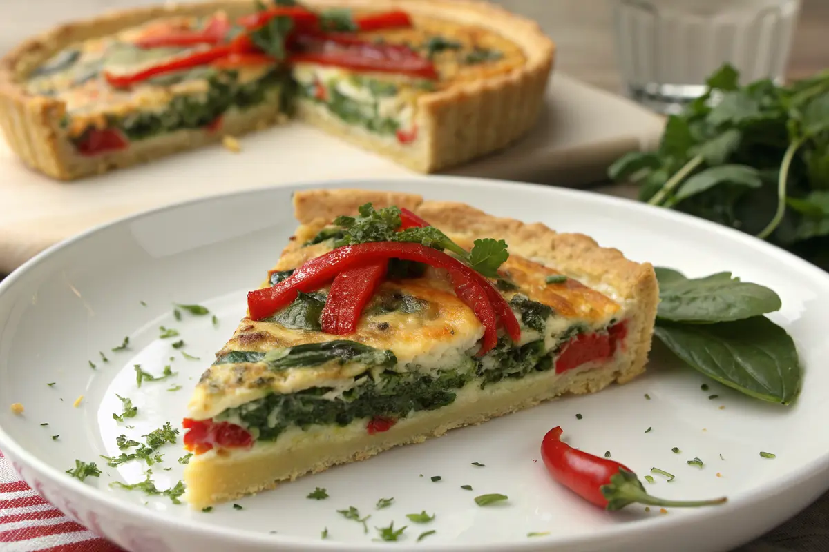 quiche épinards poivron rouge facile