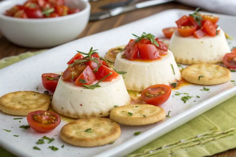 bouchées pannacotta tomates sur biscuits