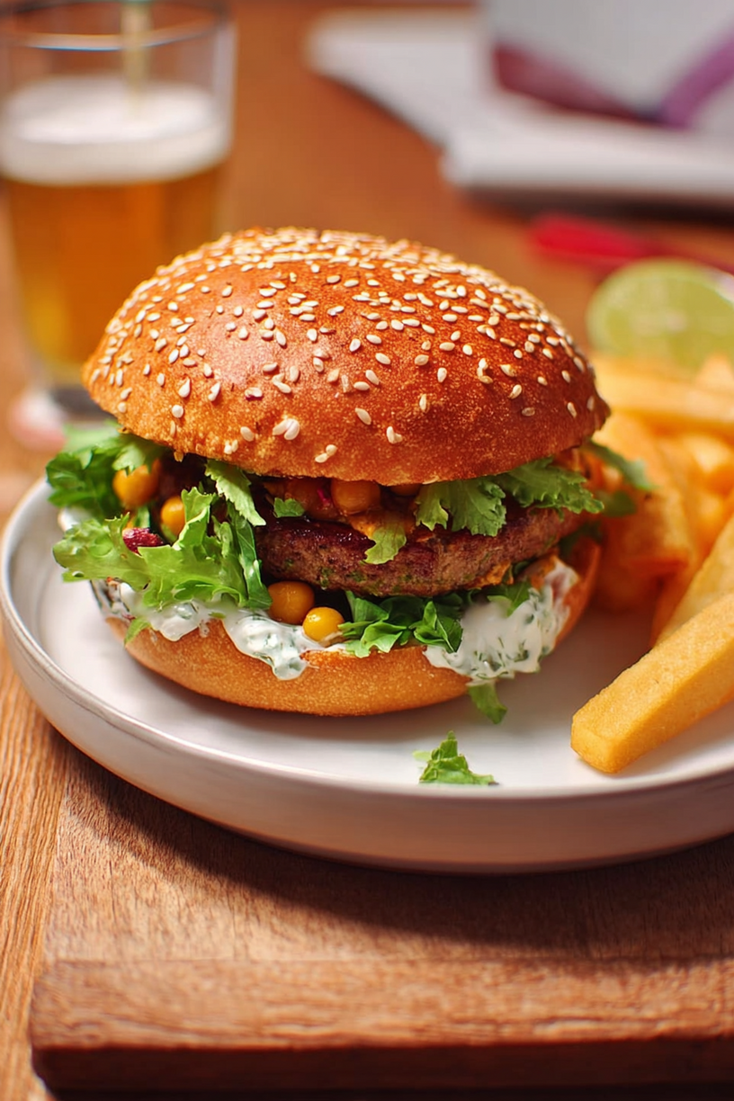 burger maison steak pois chiches