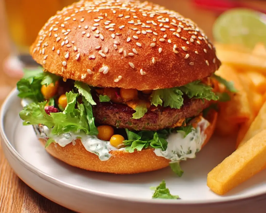 burger maison steak pois chiches