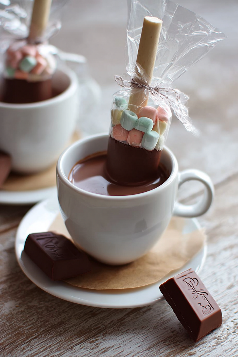 chocolat chaud sur bâtonnet