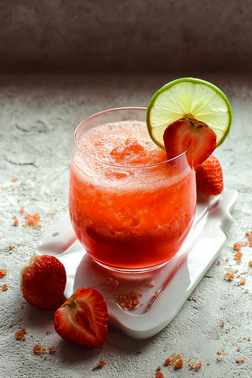 cocktail pomme fraise gingembre