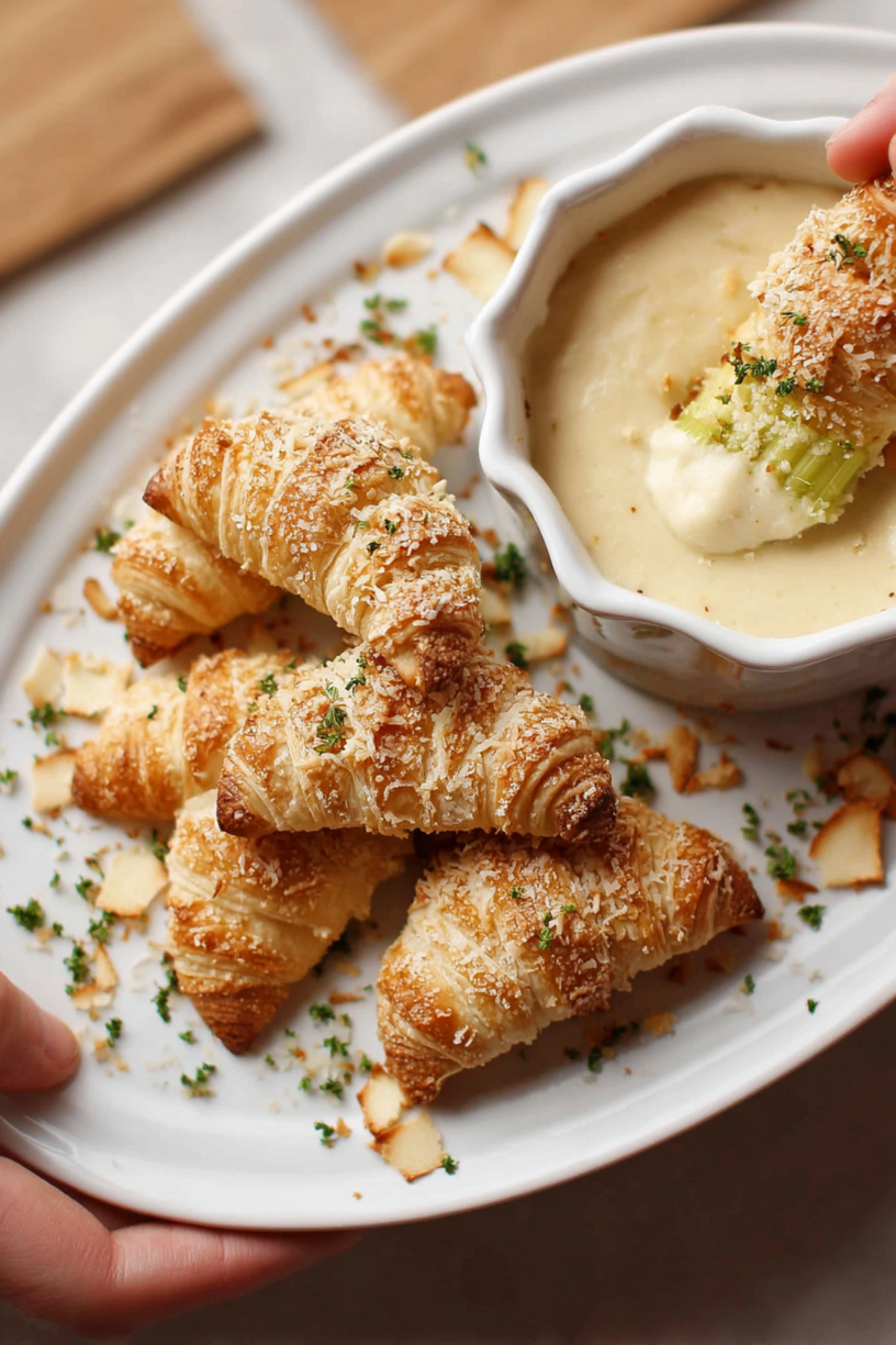 cornets mousse parmesan fondue poireaux