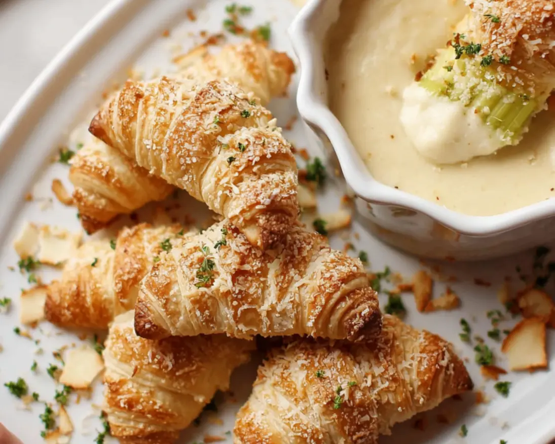 cornets mousse parmesan fondue poireaux