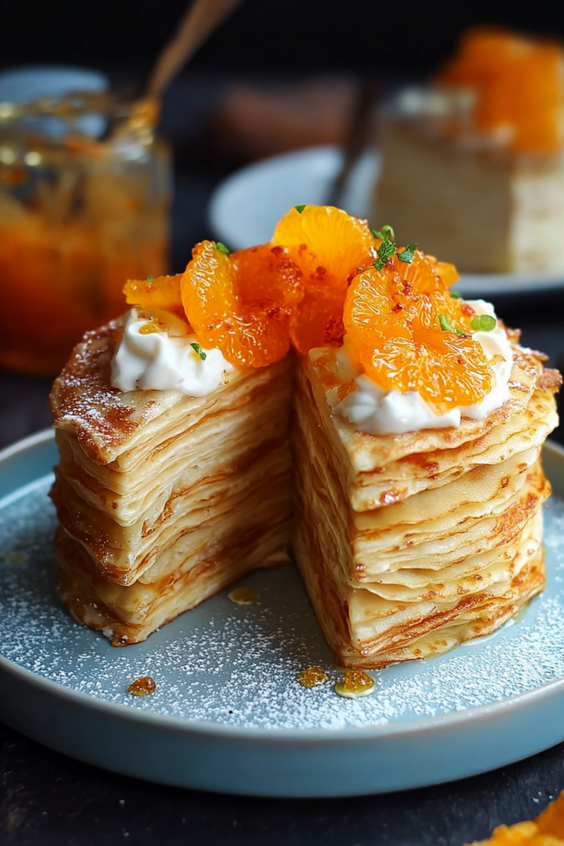 gâteau crêpes l'orange