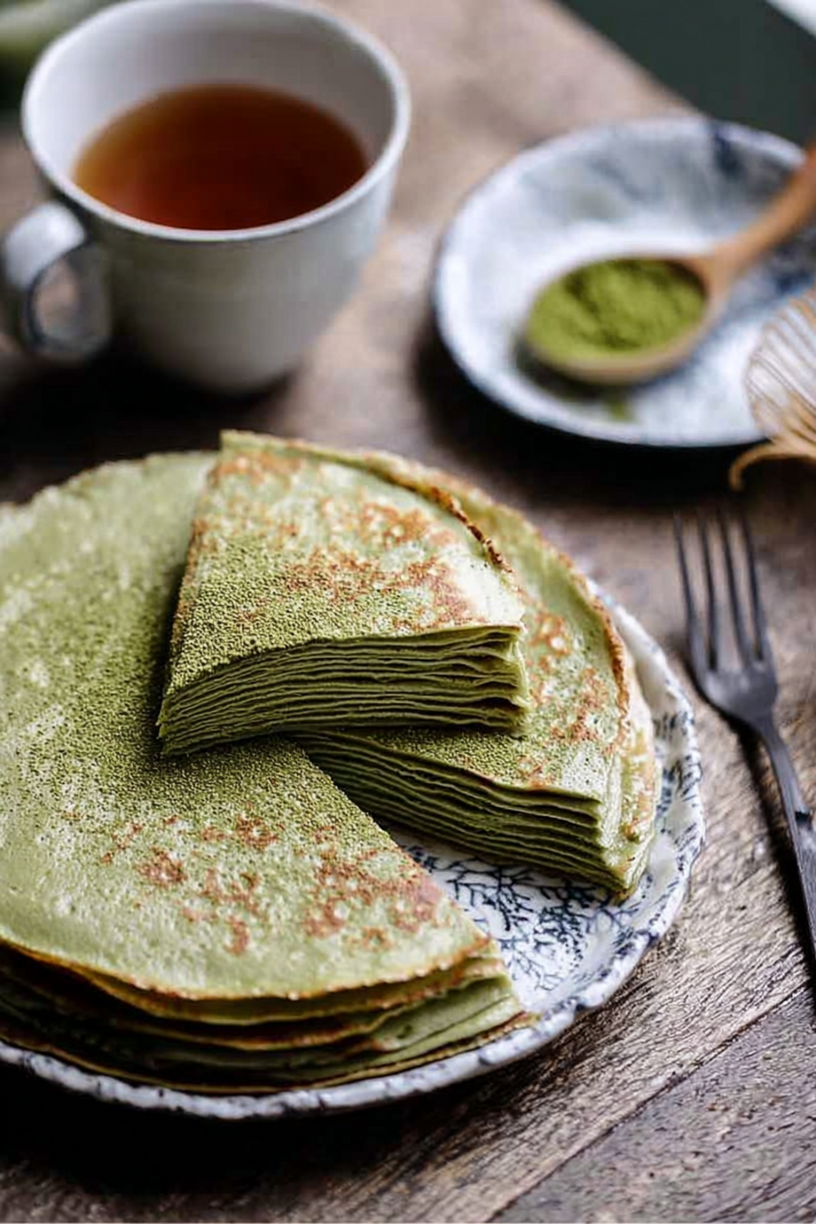gâteau crêpes thé matcha