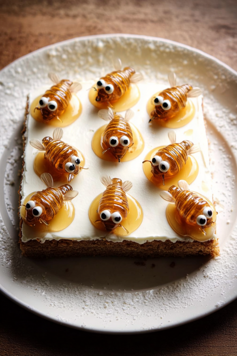 gâteau d'abeilles avec glaçage