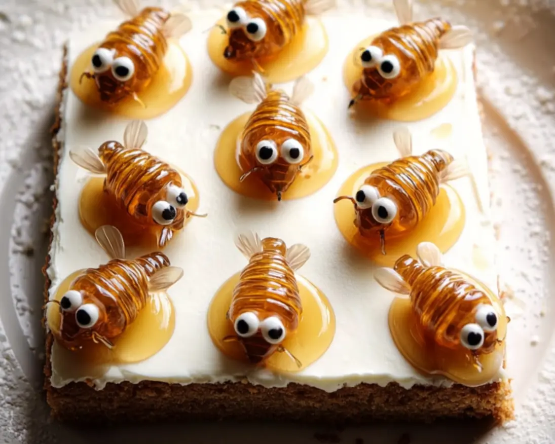 gâteau d'abeilles avec glaçage