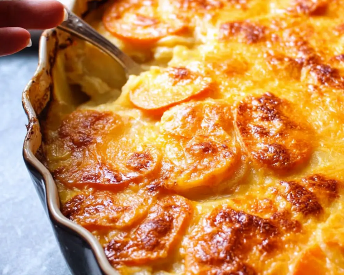 gratin dauphinois patate douce cheddar