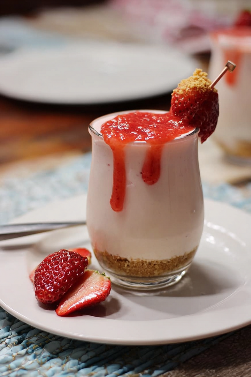 milkshake cheesecake fraise