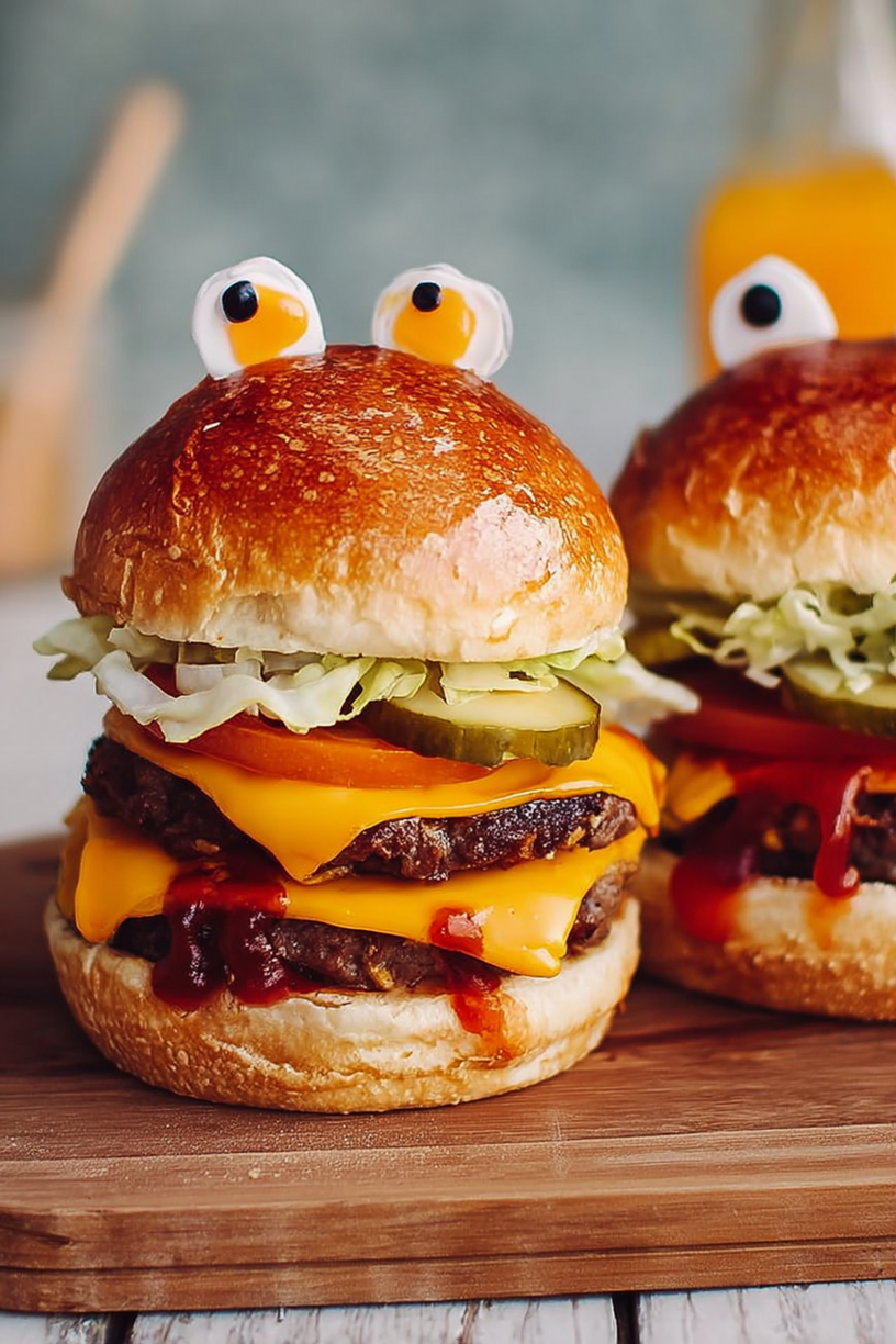 monster burgers cheddar