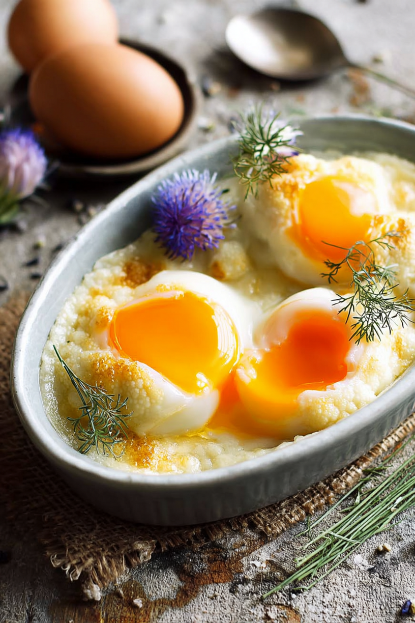 oeufs nid purée chou fleur