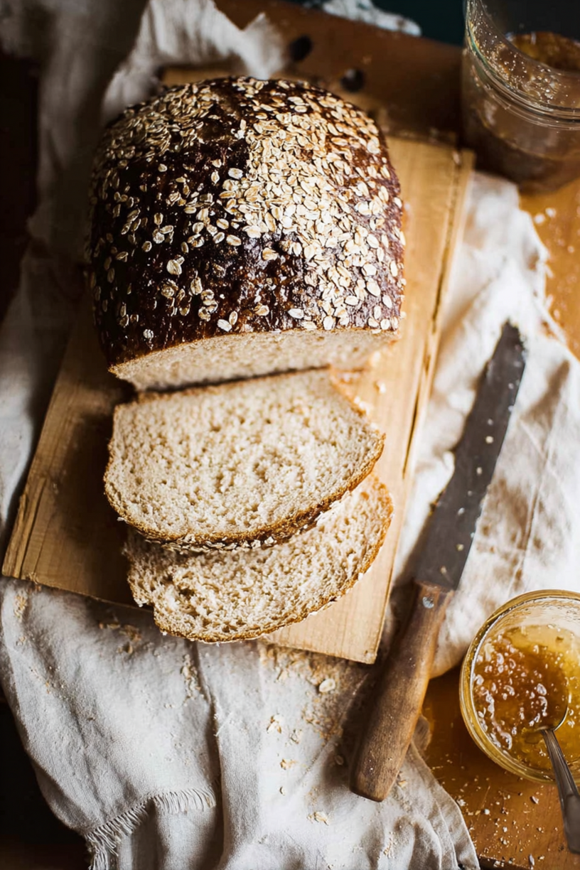 pain miel flocons d'avoine
