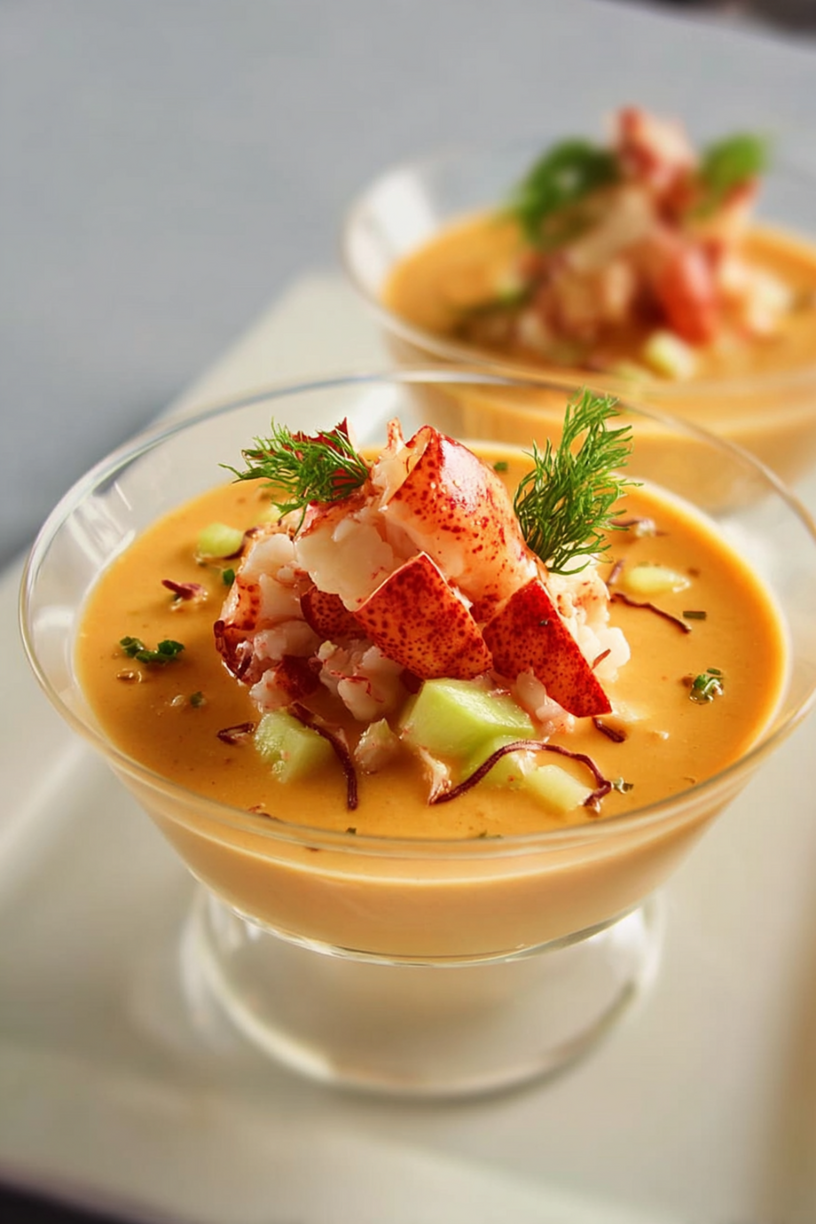 pannacotta bisque homard pinces crabe
