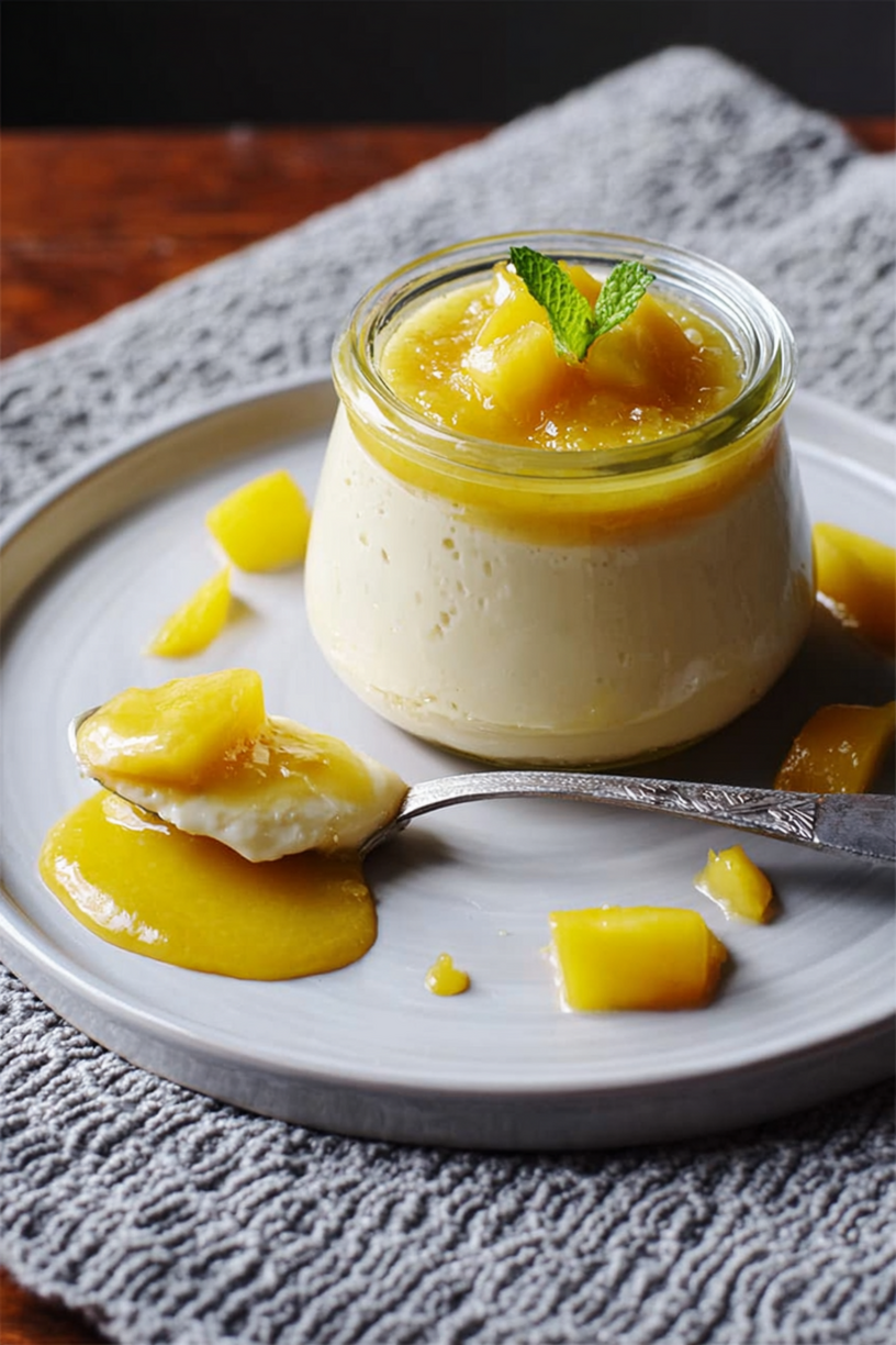 pannacotta foie gras coulis mangue