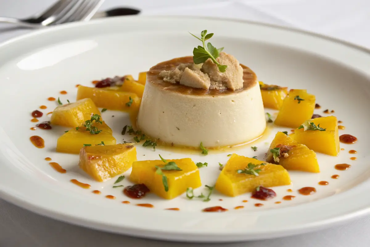 pannacotta foie gras coulis mangue