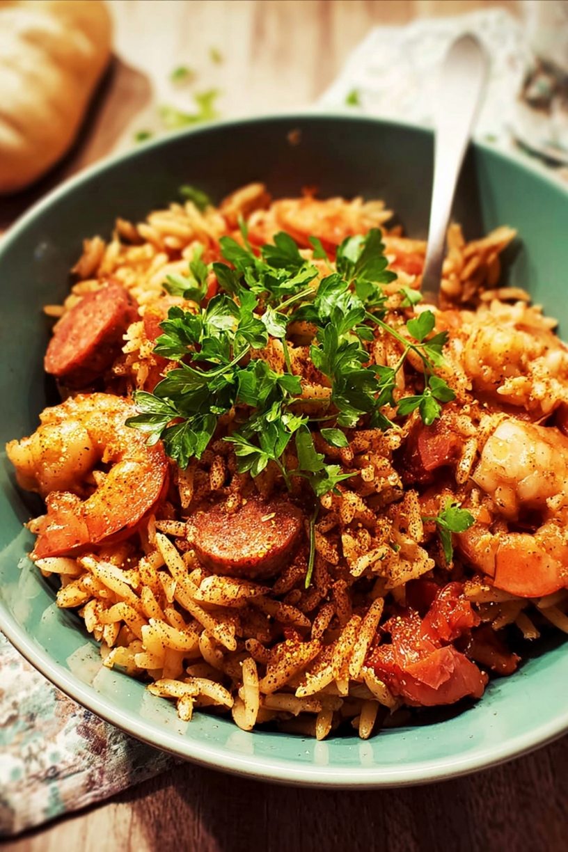 pâtes épices cajun façon jambalaya