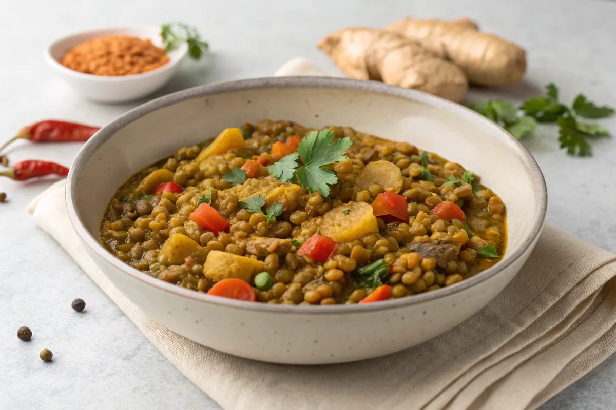 petit salé lentilles curry gingembre