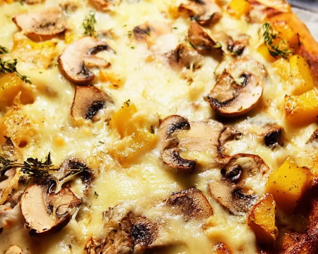 pizza courge champignons fromage raclette