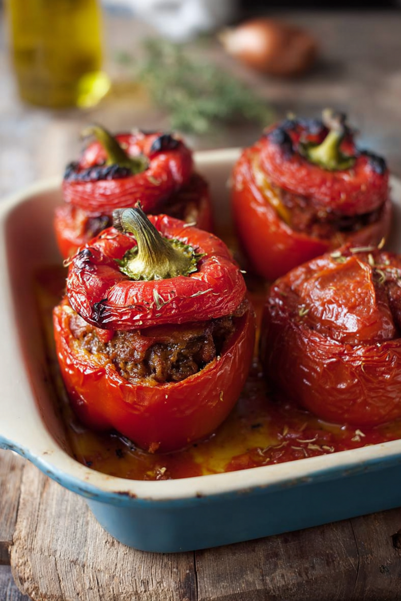 poivron farci viande coulis tomates