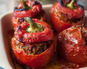 poivron farci viande coulis tomates