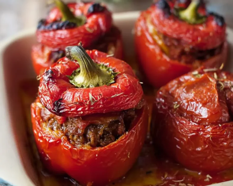 poivron farci viande coulis tomates