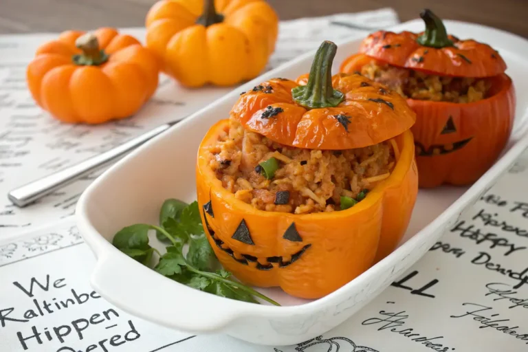 poivrons farcis jack o' lantern