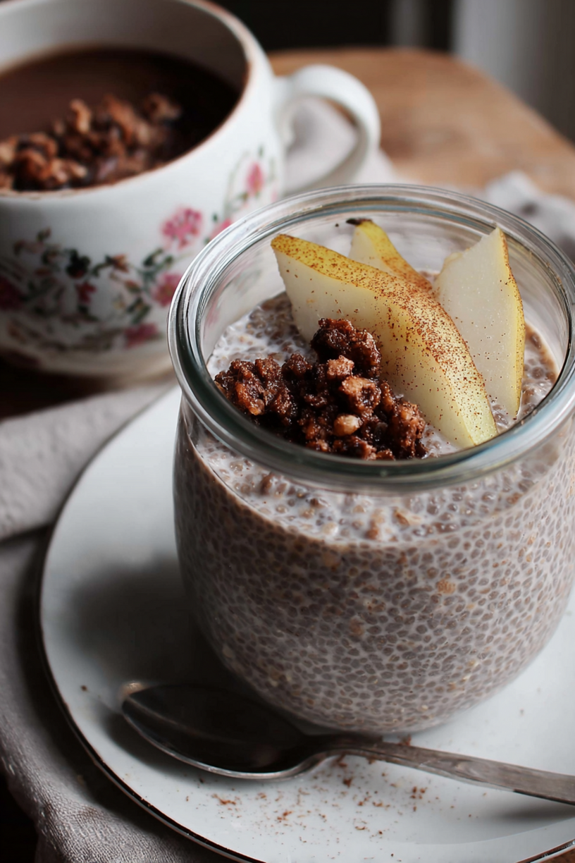 porridge chocolat poire préparer veille