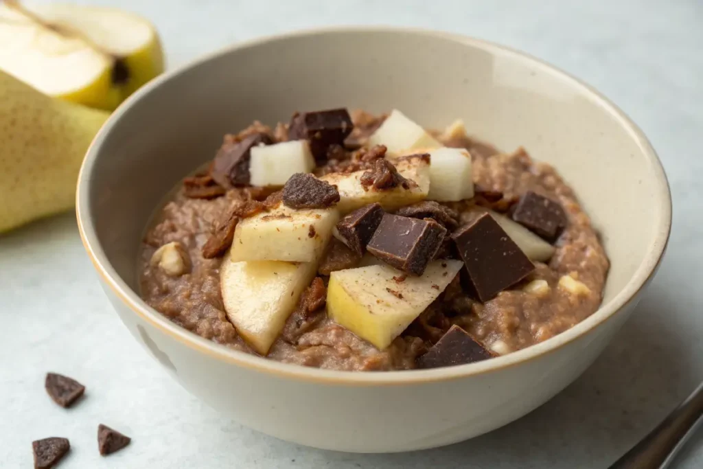 porridge chocolat poire préparer veille