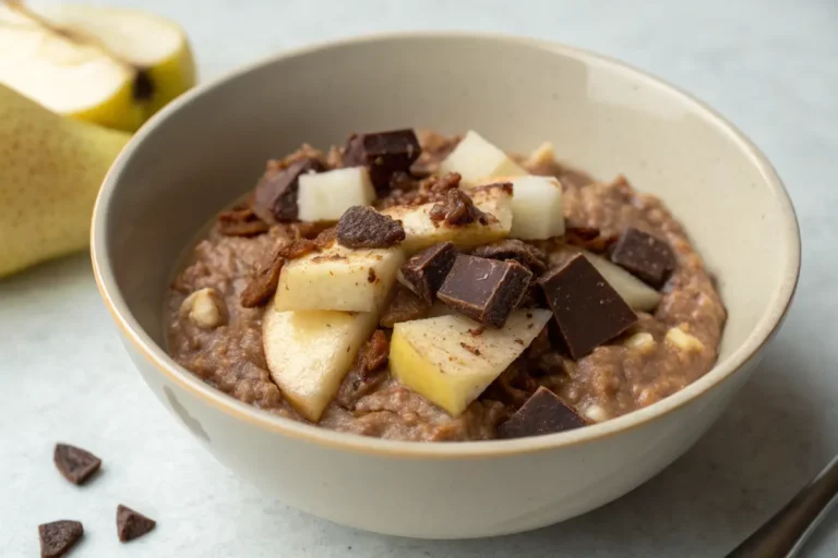 porridge chocolat poire préparer veille