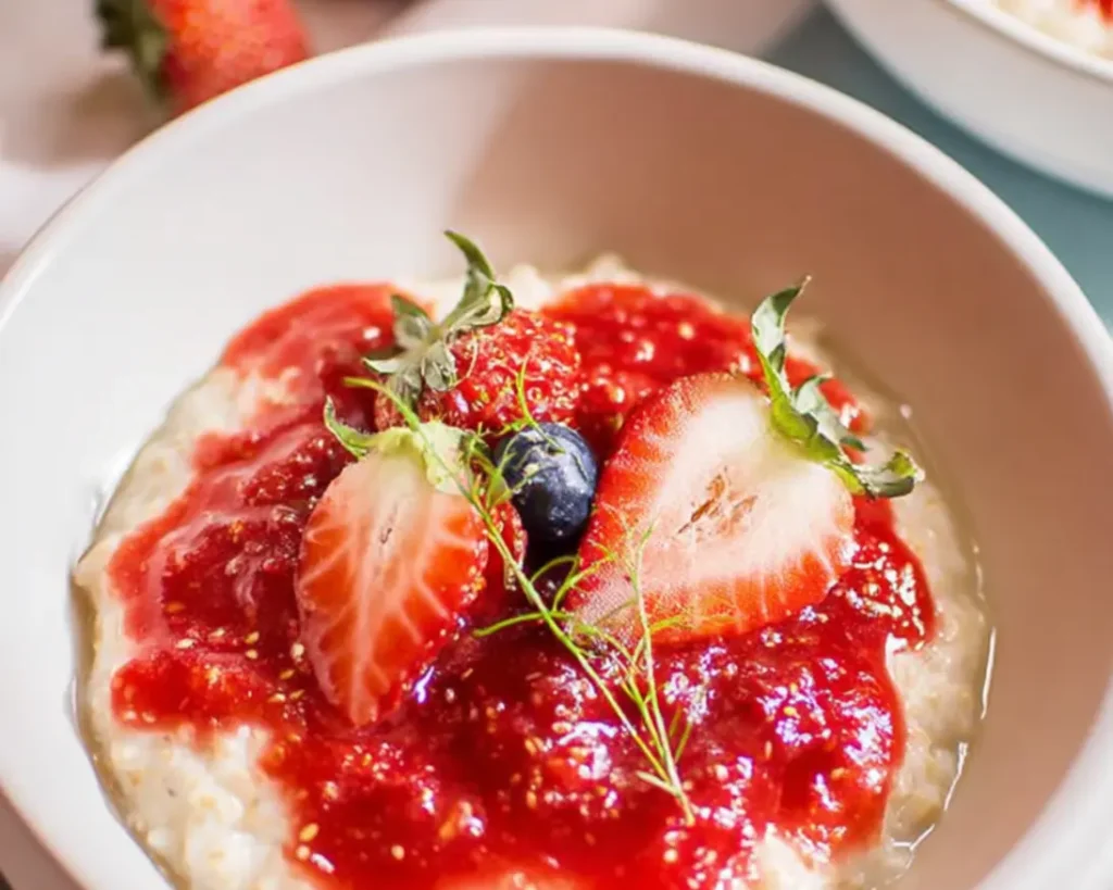 porridge coulis fraises