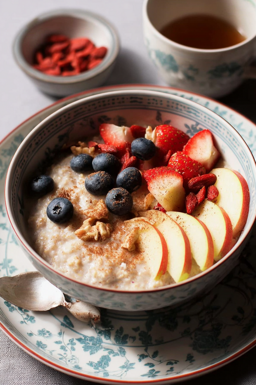 porridge végétalien fruits cannelle