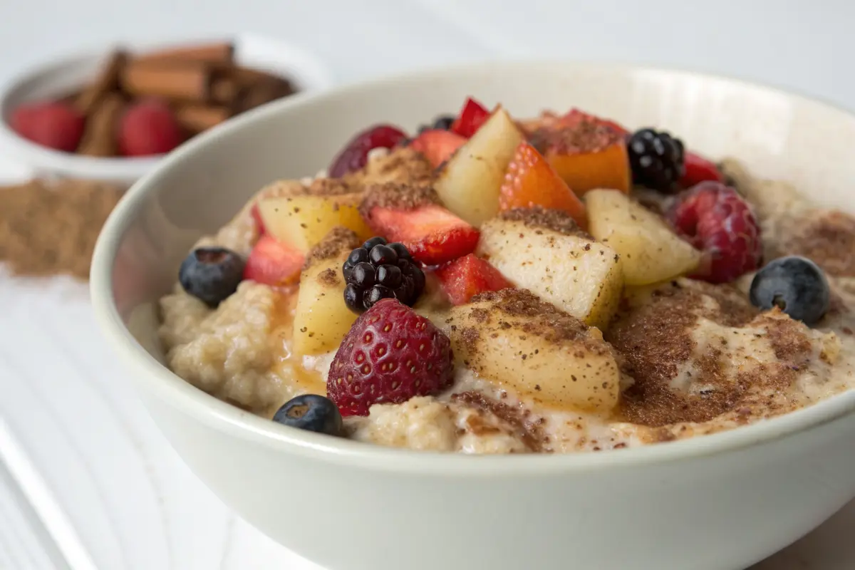 porridge végétalien fruits cannelle