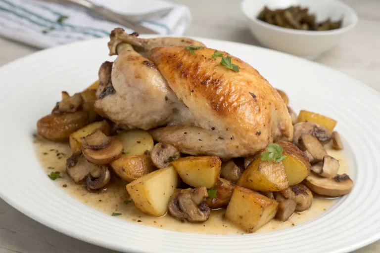 poulet farci champignons pommes terre